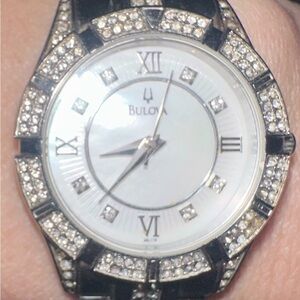Bulova White Diamond Bezel Watch
